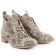 2. Women's openwork snakeskin ankle boots, beige, Potocki SZ12091