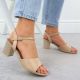 6. Women's beige high heel sandals Vinceza 20275