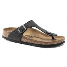 Birkenstock Gizeh NU Oiled Black Regular Women's/Men's Flip-Flops Oiled Leather for Wide Feet (0845251)