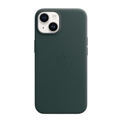 6. Apple Leather Case with MagSafe Forest Green for iPhone 14 Plus