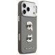 4. Karl Lagerfeld FW Grained Karl & Choupette Heads Pins & Logo iPhone 17 Pro Max Case - Gray