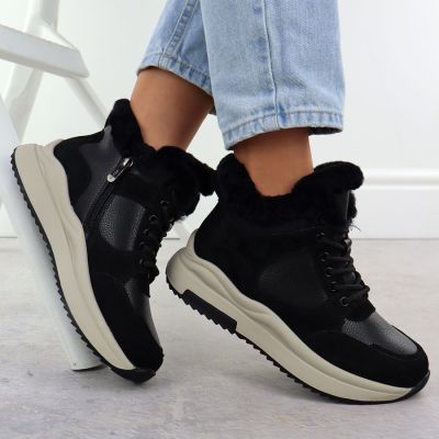 3. Women's leather ankle boots on a black platform Filippo DBT7240