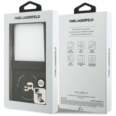 8. Karl Lagerfeld Karl&Choupette Pins MagSafe Case for Samsung Galaxy Z Flip 7 - Black