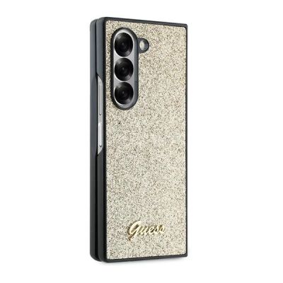 5. Guess 4G Glitter Script Case for Samsung Galaxy Z Fold 6 - Gold