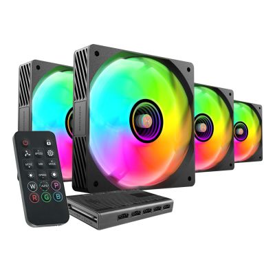 4. TACENS MARS MF-SI4KIT FANS 120 ARGB x4 BK - fans + hub + remote control (TACMARS-MFSI4KIT)