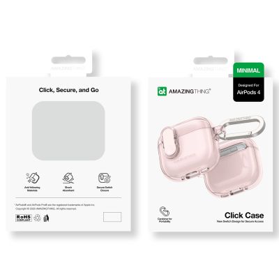 4. AmazingThing Minimal Case for AirPods 4 – Pink