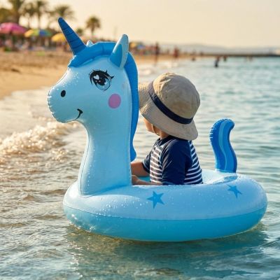 6. INFLATABLE RING 70x70CM UNICORN BLUE 35657