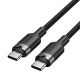 USB-C to USB-C Vention Braided Cable 3A 480Mbps 60W PD 2m Black