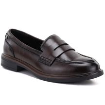 Brown leather loafers, loafers, Vinceza 133119
