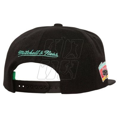 2. Mitchell & Ness NBA San Antonio Spurs Triple Play Snapback Cap HS8578-SASBLCK