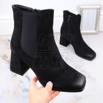 6. Suede ankle boots on a decorative heel Potocki W WOL193A, black