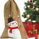 18. JUTE GIFT BAG 70X50CM SNOWMAN