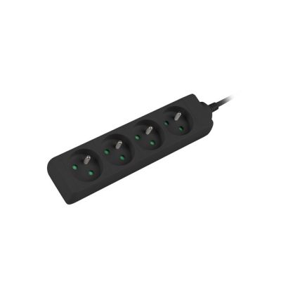 4. LANBERG Power Strip 1.5 m, 4 x 230 V PL, Cable Made of Pure Copper, Black