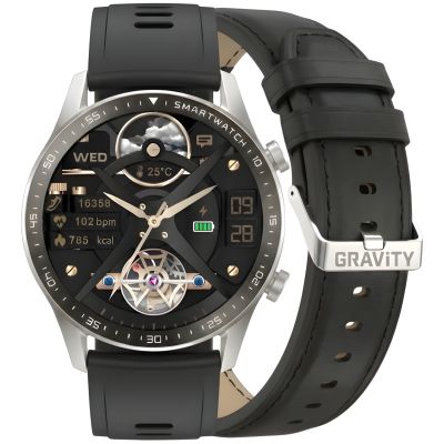 11. Smartwatch Gravity Silver 2 Straps GT10-7