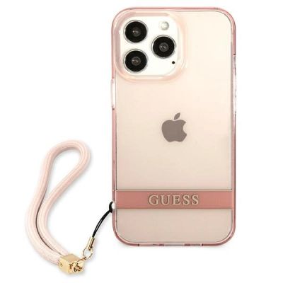 3. Guess Translucent Strap Case for iPhone 13 Pro / 13 6.1" - Pink
