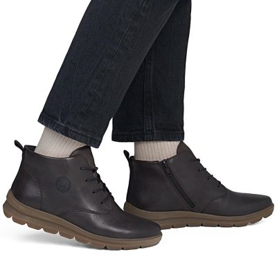 14. Women's leather ankle boots, insulated, brown, Rieker Z0022-25