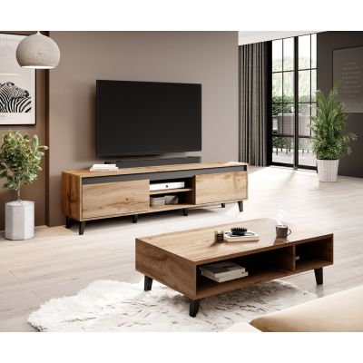 4. NORD II TV cabinet 170cm Wotan oak/anthracite