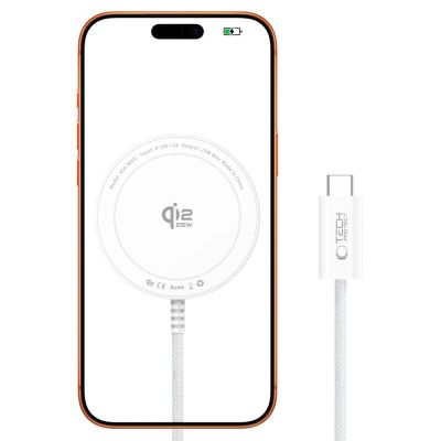 2. Tech-Protect A54 MagSafe 25W QI2.2 Wireless Charger - White