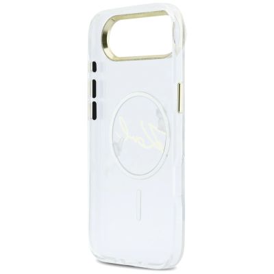 7. Karl Lagerfeld IML Choupettes Karl Script Logo MagSafe iPhone Air Case - Clear