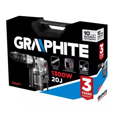 15. Graphite 58G877 SDS Max Demolition Hammer Black, Silver 1300W