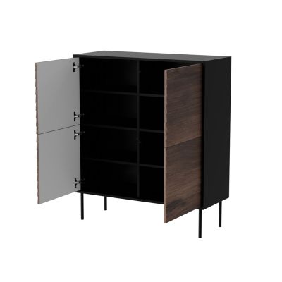 2. 4D CORTINA chest of drawers 102x40x118 black/walnut