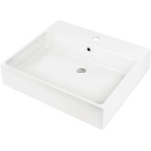 Ceramic countertop/wall-mounted washbasin with tap space - 60x50 cm