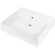 Ceramic countertop/wall-mounted washbasin with tap space - 60x50 cm