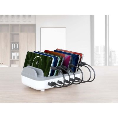 10. Manhattan 102766 Mobile Charger Mobile Phone, Smartphone, Tablet White, Gray AC Fast Charging Internal