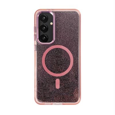 8. Wozinsky Glitter Case with Mag Safe for Samsung Galaxy S24 FE - Pink with Glitter