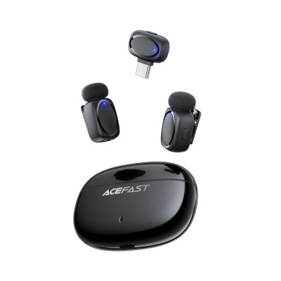 5. Acefast R2 Wireless Lavalier Microphones - Black