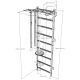 22. GYMNASTIC WOODEN AND METAL WALL BAR WITH METAL BAR AND ACCESSORIES FOR CHILDREN BENCHK 721W A076