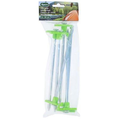 5. TENT PEGS 19CM SET 6 PCS METAL PLASTIC CAMP ACTIVE