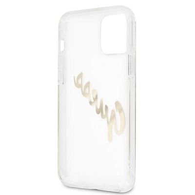7. Guess GUHCP12MKTRSVGO iPhone 12/12 Pro 6.1" Transparent hardcase Vintage Script Gold