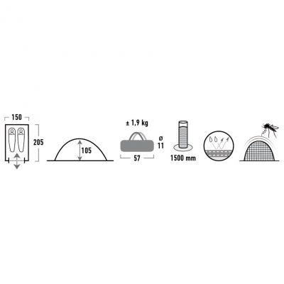 5. High Peak Monodome 2 tent 10159