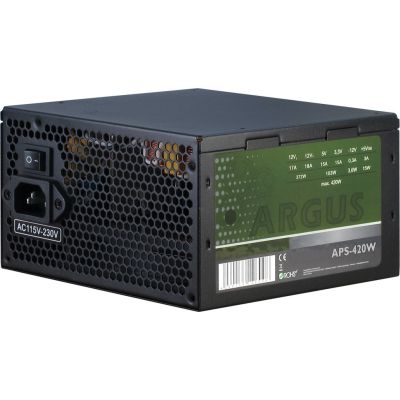 Inter-Tech Argus APS Power Supply - 420 W - 115 - 230 V - 47 - 63 Hz - +12V1,+12V2,+3.3V,+5V,+5Vsb,-12V - Active - 103 W