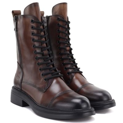 4. Brown Women’s Leather Worker Boots Artiker 59C1207