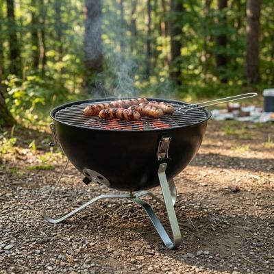 11. 37 CM BLACK KETTLE-STYLE PORTABLE GRILL