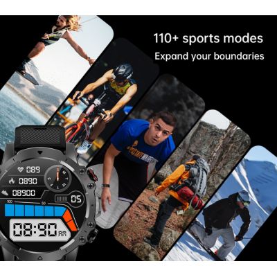 10. Men's Smartwatch Rubicon RNCF18-1 BLACK Bracelet + Strap