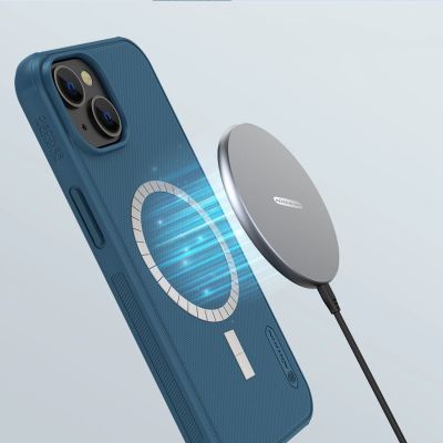 11. Nillkin Super Frosted Shield Pro Magnetic Case for iPhone 14 Plus with MagSafe magnetic blue