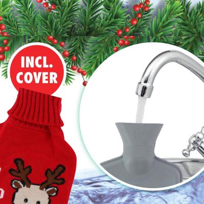 2. RUBBER HOT WATER BOTTLE IN ALPINA CASE 1.7L RED