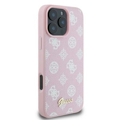 4. Guess Peony Script Logo MagSafe Case for iPhone 16 Pro - Pink