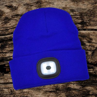 4. BLUE HAT WITH 4-LED HEADLAMP 120 LM 3 MODES FOR TOURISM