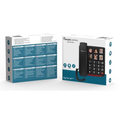 5. Big Button Telephone BIGTel 40 plus - tamsiai pilkas