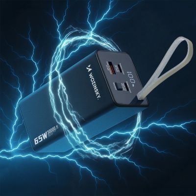 13. Powerbank Wozinsky K65+ 65W 30000mAh 2x USB-C, 1x USB-A 65W - gray