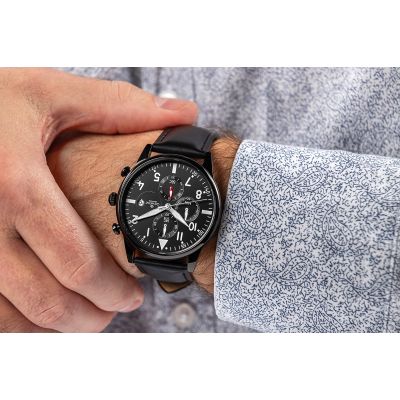 4. Giewont Chronograph Sapphire Black Men's Watch GW5630-A1