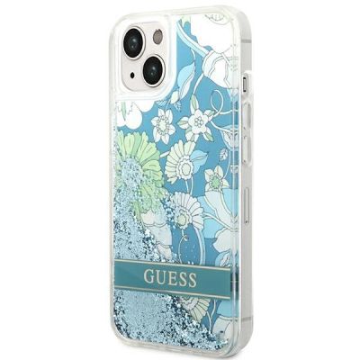 2. Guess GUHCP14MLFLSN iPhone 14 Plus 6.7 "green / green hardcase Flower Liquid Glitter