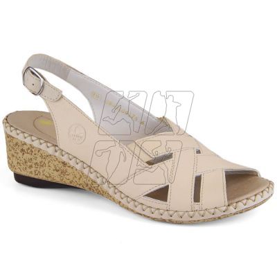 Comfortable leather sandals Rieker W RKR682, beige