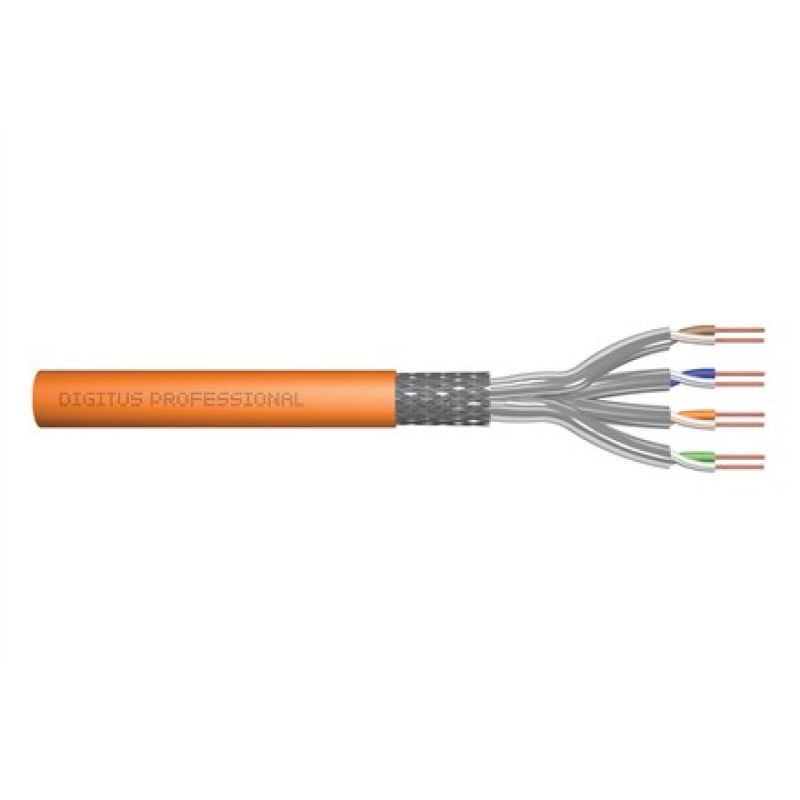 5. Digitus Cat.7 Installation Cable, S/FTP, Dca-s1a d1 a1, AWG 23/1, LSOH, 1000m, Orange, Reel
