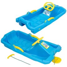 PLASTIC SLEDGE WITH BRAKE AND HANDLEBAR ADAŚ 84x43x25CM BLUE