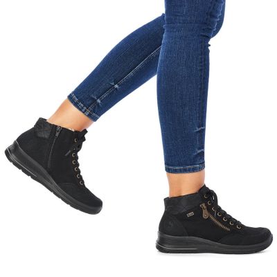 48. Rieker W RKR567 Waterproof Insulated Leather Ankle Boots